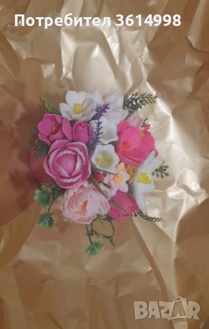 Сапунени цветя, снимка 2 - Изкуствени цветя - 54053224