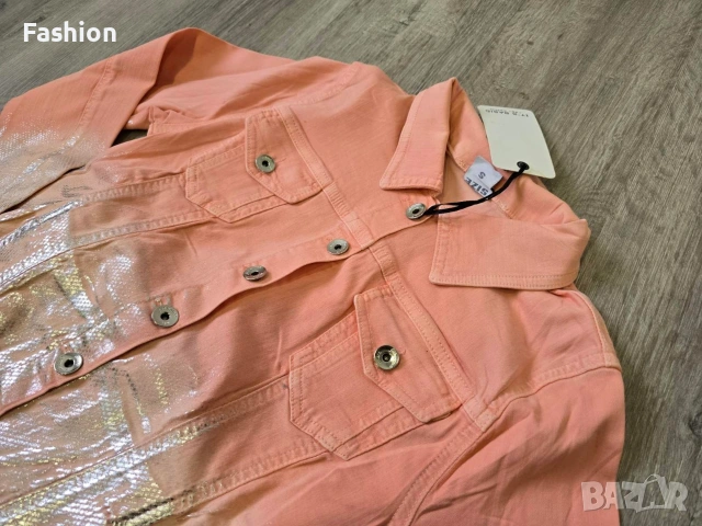 Нов уникален дънков комплект в розов цвят със сребърен акцент, снимка 5 - Дънки - 53641806