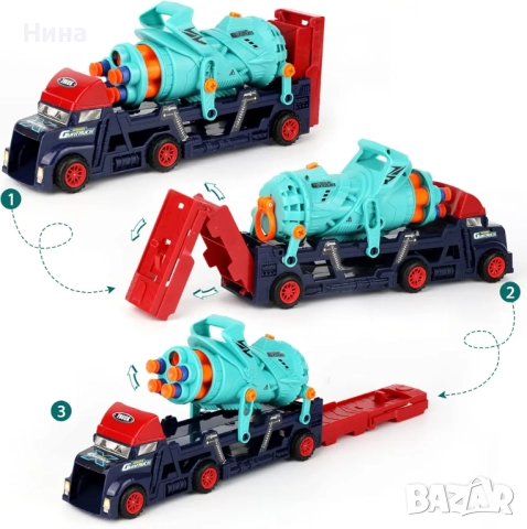 Автовоз с kamaпулт, 3 коли и оръдие, снимка 8 - Коли, камиони, мотори, писти - 52755765