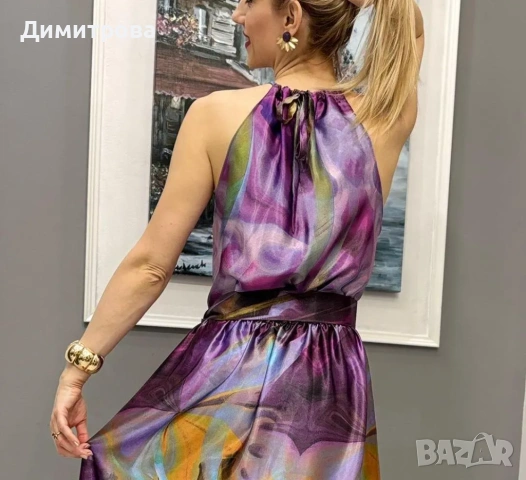  Нова дамска сатене рокля, снимка 4 - Рокли - 54236489