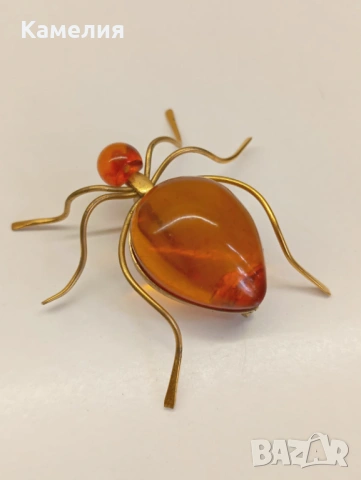 Брошка, кехлибар 