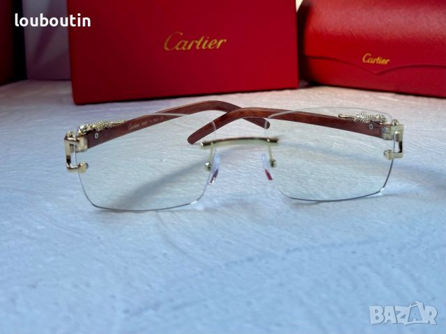 Cartier висок клас слънчеви очила Мъжки Дамски слънчеви с дървени дръжки, снимка 11 - Слънчеви и диоптрични очила - 45639990