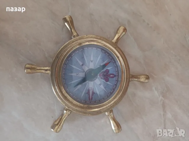 бронзов компас, снимка 2 - Антикварни и старинни предмети - 50383546