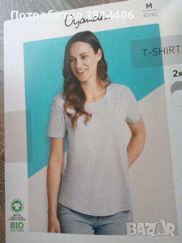 Дамска тениска T-SHURT  Oyanda , комплект 2 бр., бяло и сиво,, снимка 6 - Тениски - 46461648
