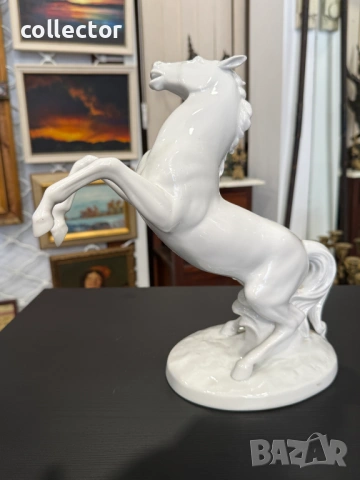 Порцеланова фигура на кон - Wallendorf. №7924, снимка 9 - Антикварни и старинни предмети - 53731508