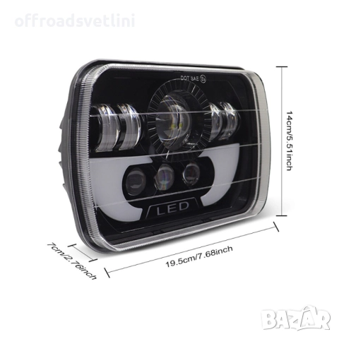 Универсални LED Фарове 200W за Jeep Cherokee XJ и Jeep Wrangler Y, снимка 2 - Аксесоари и консумативи - 52406368