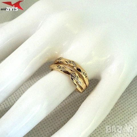 Пръстен с 14К златно покритие 224856, снимка 4 - Пръстени - 53932159