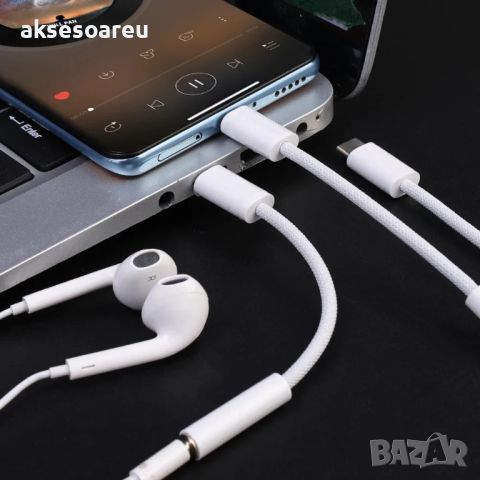 Преходник от USB C към 3,5 mm Aux аудио кабел за IPhone 15 Pro Max 15 Plus Адаптер за слушалки Аудио, снимка 15 - Резервни части за телефони - 46588672