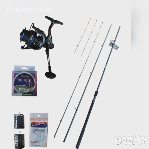 Промо фидер комплект за далечни дистанции - въдица, макара, корда и др., снимка 2 - Въдици - 53889753