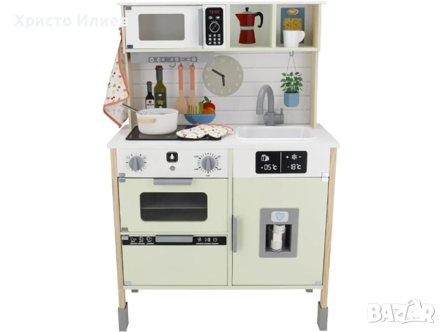 Детска Дървена Кухня Малкия Готвач Звуци Светлини Аксесоари, снимка 2 - Играчки за стая - 53793275
