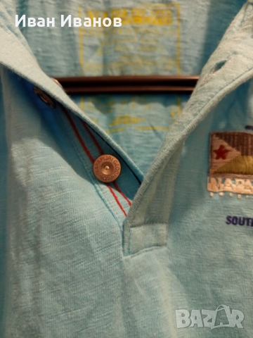 Оригинална фланелка с яка Napapijri, снимка 8 - Тениски - 51661843