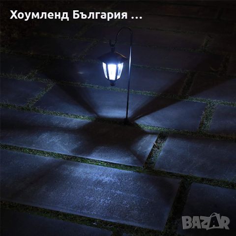 Соларен градински фенер - Многоцветен с метална стойка 78 см, снимка 4 - Соларни лампи - 45710466