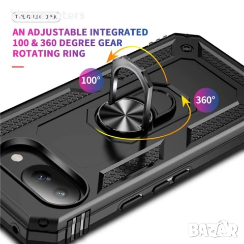 Google Pixel 9a Удароустойчив Ring Holder2 Калъф и Протектор, снимка 2 - Калъфи, кейсове - 51122573