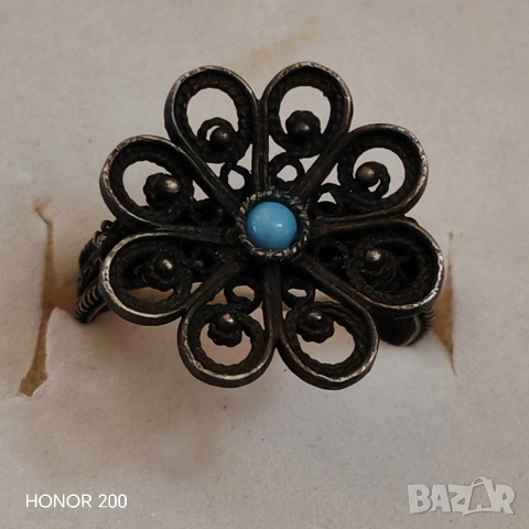 Винтидж сребърен пръстен филигран. , снимка 10 - Пръстени - 53582335