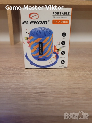 Портативна колонка Elekom - EK-129 HS, синя/оранжева, снимка 2 - Bluetooth тонколони - 52945183