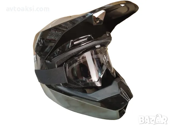 Каска Крос Мотор/Скутер/Бъги/Вело/АТВ три цвята с Очила, снимка 9 - Аксесоари и консумативи - 50409142