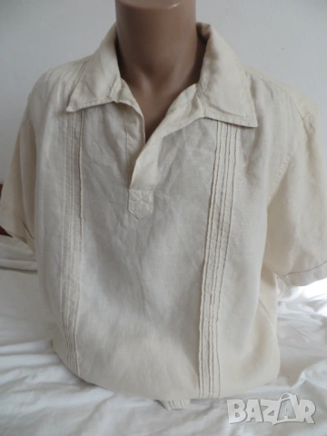 Мъжки ленени ризи с къс ръкав , снимка 9 - Ризи - 25605522