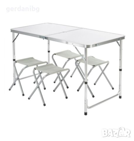 Сгъваема маса и 4 стола Gerdani BG, къмпинг, риболов, регулируем на височина, преносим и практичен, , снимка 1 - Къмпинг мебели - 46124785