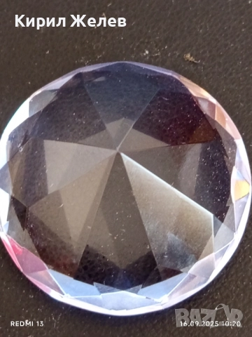 Преспасие от кристално стъкло с форма на диамант много красиво 51072, снимка 6 - Подаръци за кръщене - 51729344