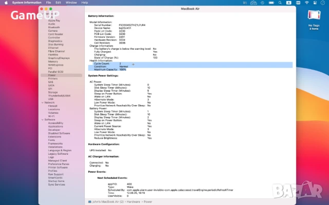 Apple MacBook AIR 13" M1 8 ядра CPU и 8 ядра GPU с 8GB RAM и 512GB SSD, снимка 12 - Лаптопи за работа - 50657964