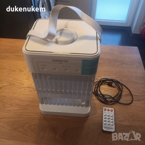 Преносим климатик 4-в-1, водно охлаждане, 1100 мл, 3 скорости, LED светлина, снимка 8 - Климатици - 52721967