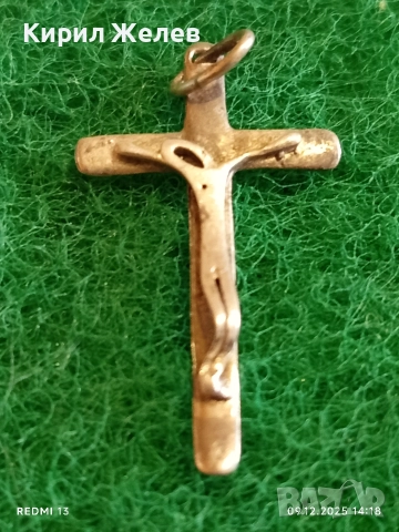 Сребърен кръст висулка майсторска ръчна изработка 52467, снимка 2 - Колиета, медальони, синджири - 52707549