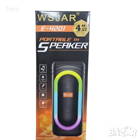 Тонколона с LED Цветни светлини - Поддържа - USB, и TF Карти: WSJAR - Гаранция 12 Месеца , снимка 3 - Тонколони - 48038358