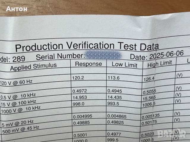 Мултимер FLUKE 289 true rms - чисто нов, снимка 5 - Друга електроника - 45502625