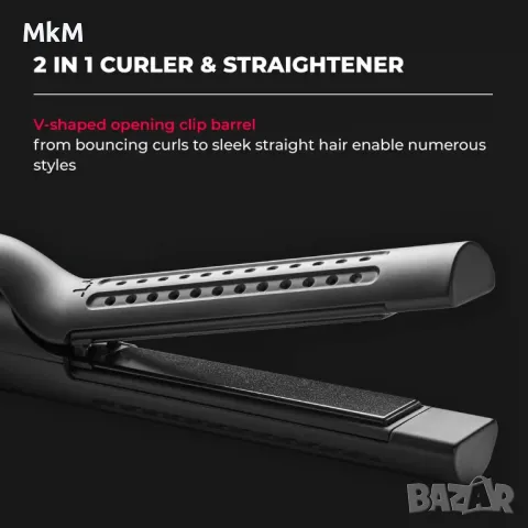 TYMO Airflow Curling Iron за дълготрайни къдрици - Керамична преса за коса и маша , снимка 5 - Преси за коса - 48049465