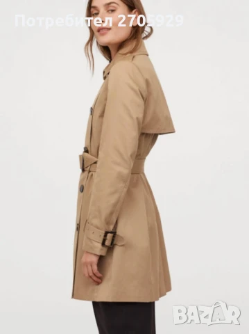 H&M класически тренчкот, размер 36/S, снимка 5 - Шлифери - 51124624