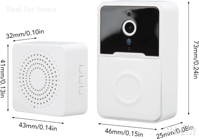 Tangxi Интелигентен  Bluetooth  видео звънец, 60° изглед, снимка 6 - Други - 50684057