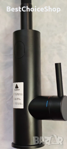 Електрически кухненски кран с моментален нагревател - проточен - 3200W – Черен мат, снимка 4 - Бойлери - 53601985