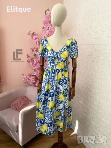 дълга лятна рокля с лимони , снимка 6 - Рокли - 53579408