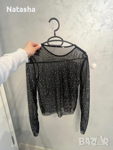 Блуза прозрачна, снимка 2 - Корсети, бюстиета, топове - 53923145