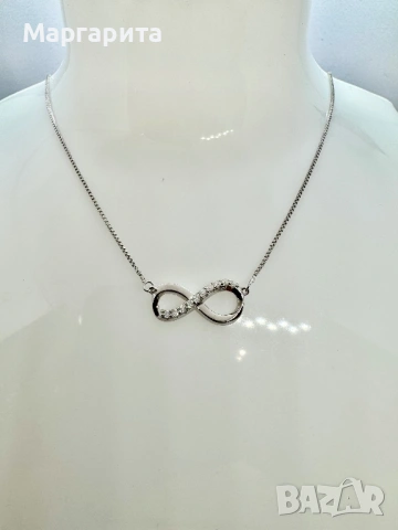 Сребърно колие с мойсанит (диамант) 10 камъка по 0.015 карата