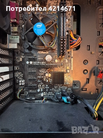 Дънна платка AS Rock H81 pro BTC DDR 3 + процесор intel i5 4670k + 2x4 gb ram , снимка 2 - Дънни платки - 52322686