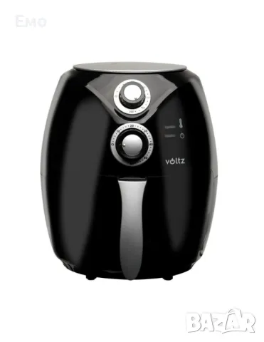 Фритюрник AirFryer, 1600W, 3л., Горещ въздух, Таймер, до 200°C, Черен, снимка 9 - Фритюрници - 47979236