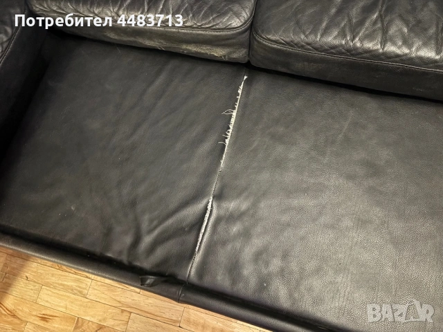 Кожен диван Г образен, снимка 4 - Дивани и мека мебел - 53602842