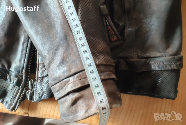 Мъжко Винтидж Cafe Racer Mesh кожено яке MCS Marlboro Classics Л, снимка 13 - Якета - 52484593