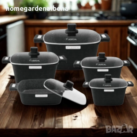 Премиум Комплект 10 части Lexical IMPERIAL FLEX SERIES | Гранит, снимка 3 - Съдове за готвене - 54209008