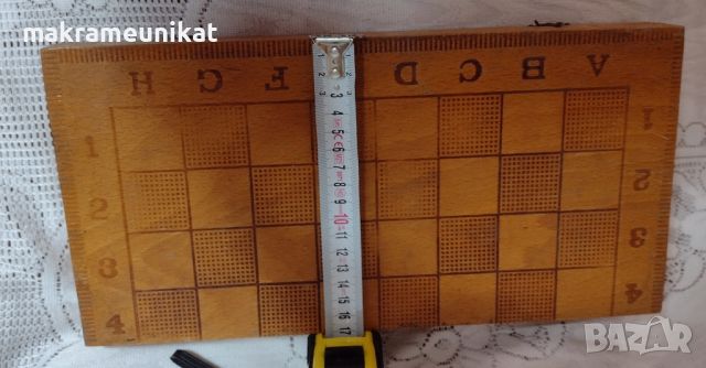 Шах-табла дървен 34/34 см + подарък Домино, снимка 3 - Настолни игри - 46416381