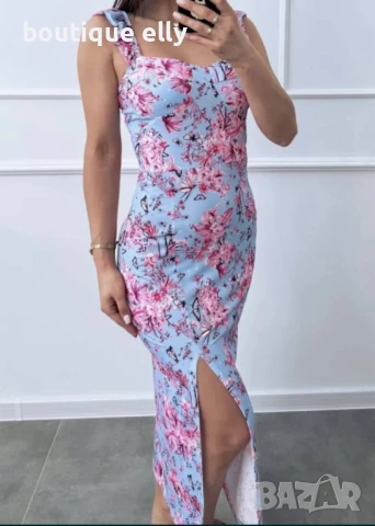 кокетна дамска рокля с вградени чашки, снимка 3 - Рокли - 51168185