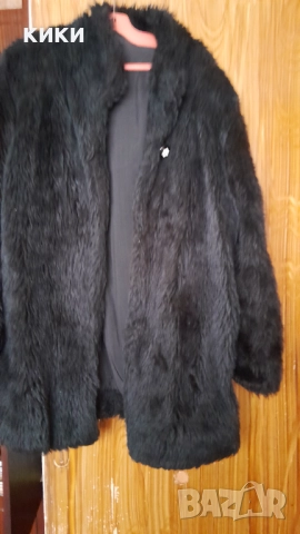 Дамско черно палто ЕКО кожа/косъм/, снимка 14 - Палта, манта - 34857173