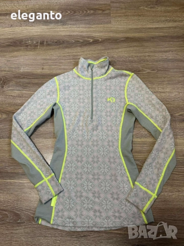 Нова Kari Traa Rose Half Zip Base Layer Top - 100% Merino Wool , XS размер, снимка 3 - Блузи с дълъг ръкав и пуловери - 52679871