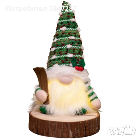 Светеща коледна играчка – Декорация с LED осветление и плетена шапка, снимка 5 - Декорация за дома - 52635247
