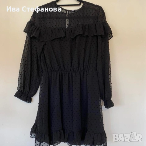 Нова черна елегантна феерична но точки  къса рокля zara Zara , снимка 7 - Рокли - 52484244