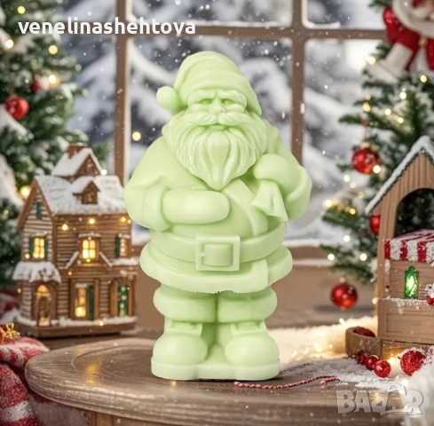 3D Прав дядо Коледа с чувал силиконов молд форма свещи гипс сапун смола фондан шоколад , снимка 3 - Форми - 52358301