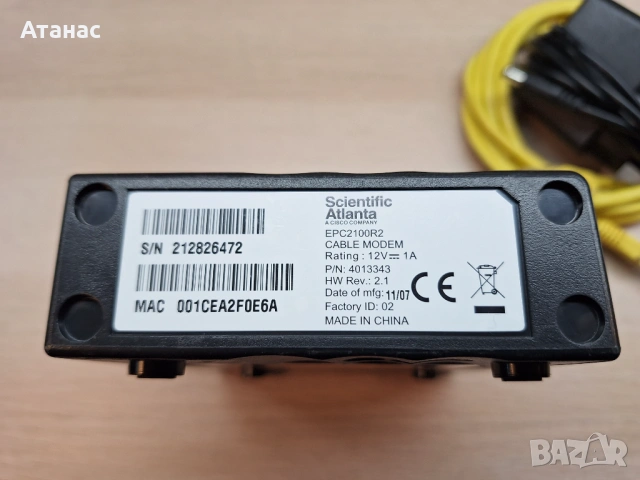 Кабелен интернет модем Scientific Atlanta EPC2100R2 (Cisco), снимка 4 - Рутери - 54033661