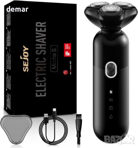 Електрическа самобръсначка Sejoy за мъже, 4D магнитна глава, мокро и сухо бръснене, IPX7