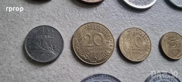 Франция. Колекция .Френски франк . 14 бройки. Различни монети., снимка 4 - Нумизматика и бонистика - 38878753